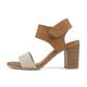 Soda WAIT-A ~ Women Open Round Toe Chunky Heel Ankle Strap High Heel Dress Sandals, Beige Canvas/Tan, 6 UK
