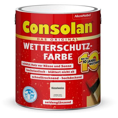 Consolan - Wetterschutz-Farbe 2,5 l kieselweiß
