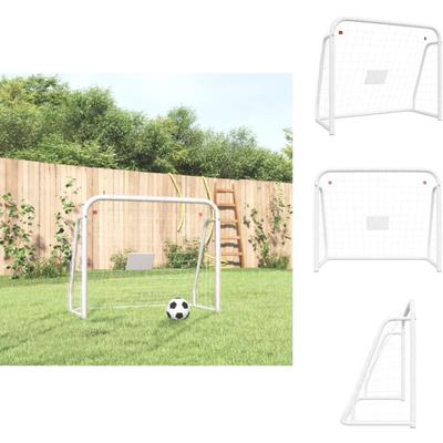 Fußball-Tore & -Netze - Living Fußballtor mit Netz Weiß 125x96x60 cm Stahl & Polyester - Weiß