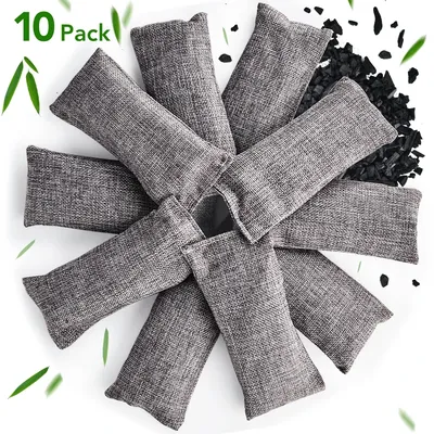 10pcs Bamboo Charcoal Bags Odor Absorber 10 x60g Nature Fresh Bamboo Charcoal Air Purifying Bags