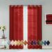 Dainty Home Malibu Textured Semi-Sheer Grommet Top Curtain Panel Pair 108 x 84 In Red