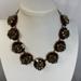 J. Crew Jewelry | J.Crew J Crew Statement Necklace Gold Tone Burnished Signed Costume Jewelry | Color: Black/Gold | Size: Os