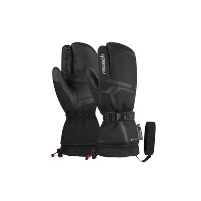 Fäustlinge REUSCH "Down Spirit GORE-TEX Lobster", Damen, Gr. 11, silber (schwarz, silberfarben), 50% Polyester, 45% Ziegenleder, mehrfarbig, klassisch, Handschuhe, mit praktischen Heizkissen-Taschen Image
