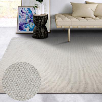 Wollteppich ELLE DECORATION "Pradesh", weiß (naturweiß), B:120cm H:10mm L:170cm, Wolle, Teppiche, Handgewebt, Wolle, Natur, Läufer, Wohnzimmer, Schlafzimmer, Skandi Image