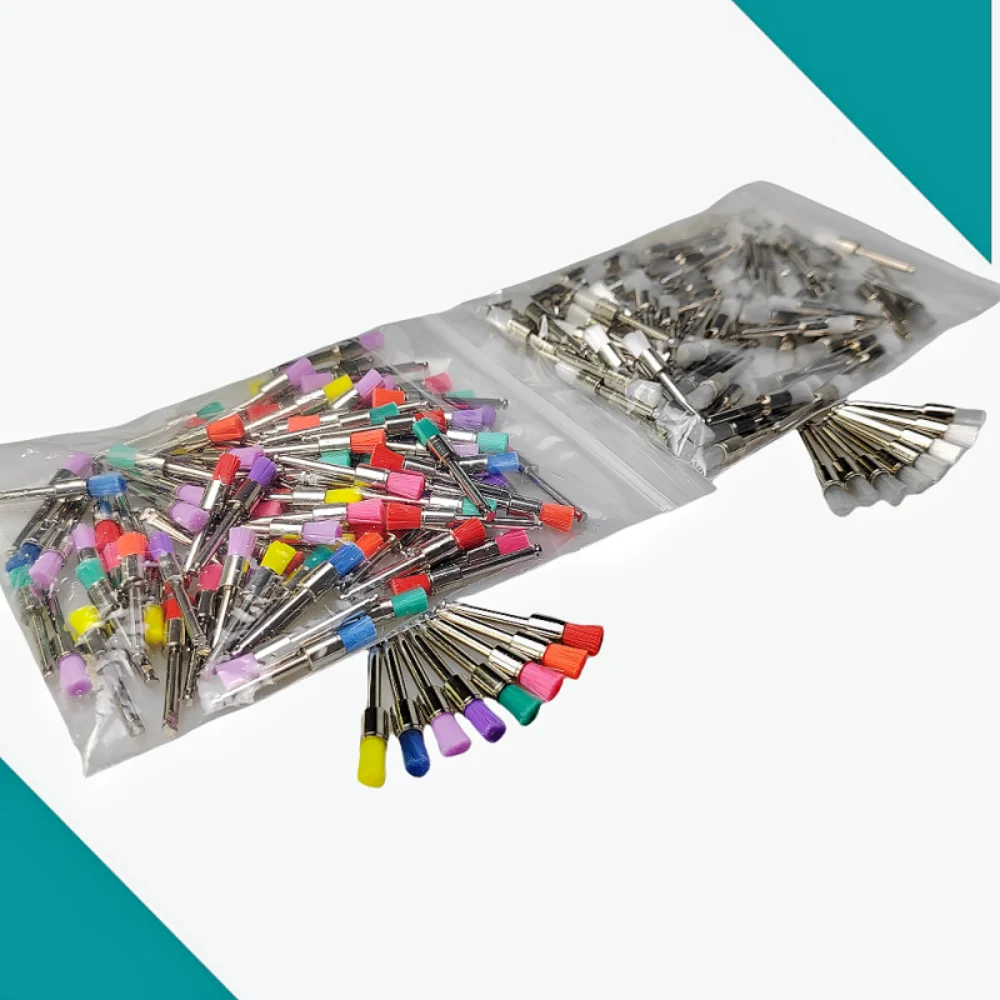 100 teile/beutel Einweg Dental Polierer Nylon Borsten Pinsel Polieren Pinsel Zähne Bleaching Prophy Pinsel Zahnarzt Materialien Image