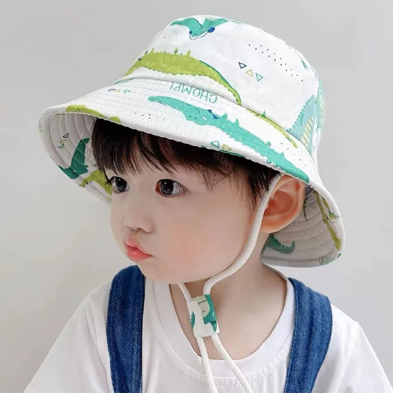 Neue Sommer Panama Baby Mädchen Hüte Cartoon Krokodil Jungen Fischer Hut Baby Sonnenhut Outdoor UV Eimer Hut Kleinkind Kinder Sonnen kappe Image