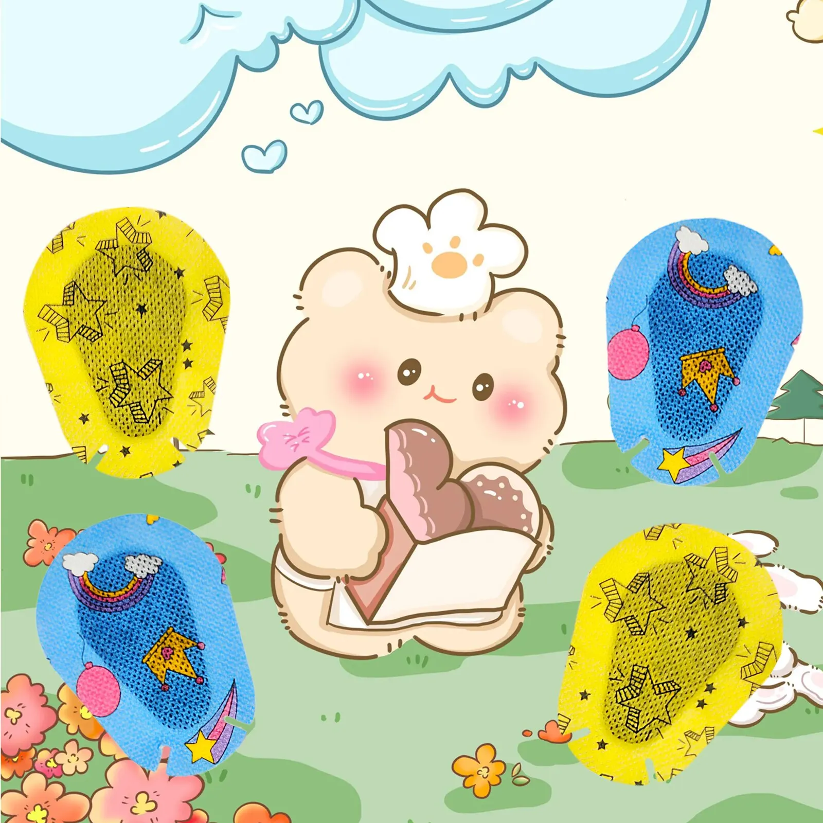 40 Stück kreative atmungsaktive Amblyopie Augenklappe Pflaster Kinder Einweg medizinische sterile Augen polster Klebe bandagen Erste-Hilfe-Kit Image