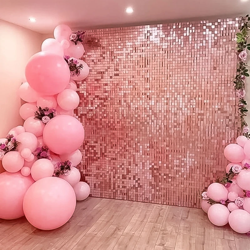 Hochzeits feier Quadrat Pailletten Hintergrund Wand dekoration Baby Dusche Geburtstag Hintergrund Vorhang Bachelorette Henne Party Dekor Image