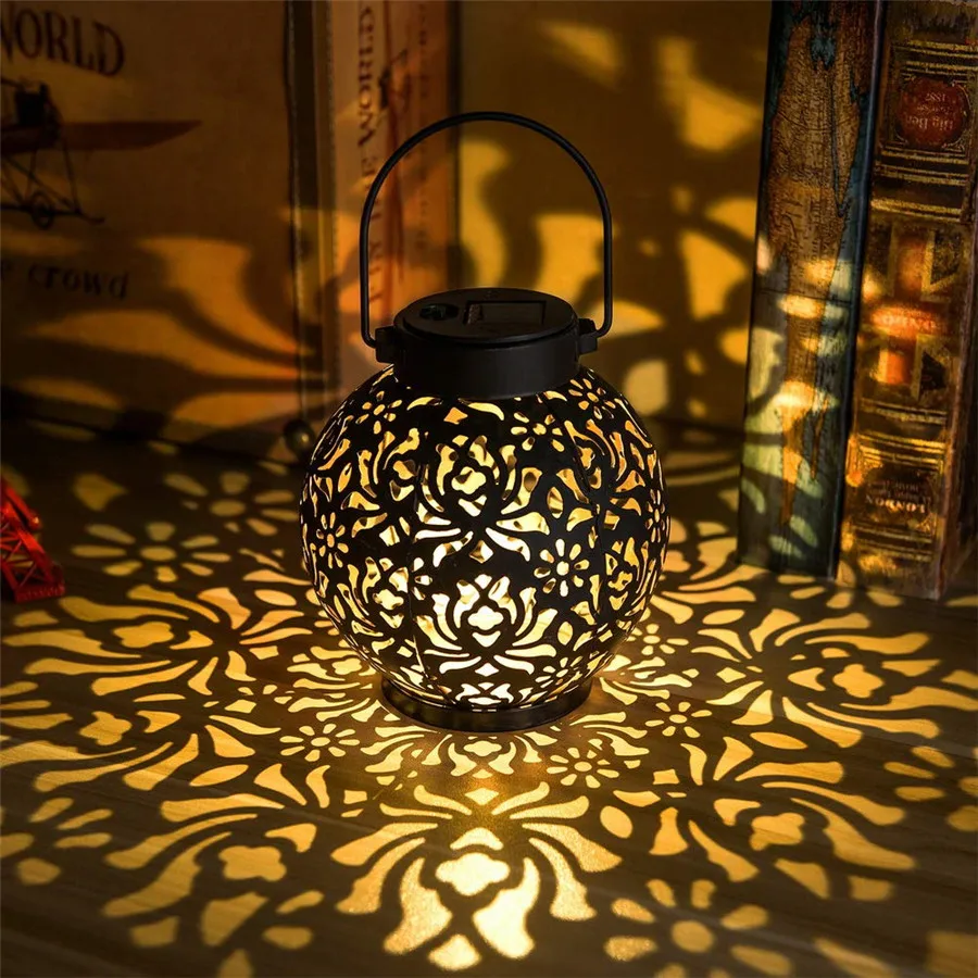 Projecteur de lumière solaire LED étanche pour jardin, art du fer, lumière creuse, lumière de paysage, décoration de jardin, extérieur