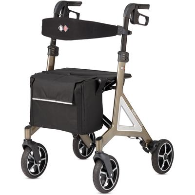 Rollator BISCHOFF & BISCHOFF "Alevo Country Rollator", grau (platinfarben), Rollatoren, faltbar - für innen und außen, mit Profil-Bereifung, Sitzhöhe 58,5 cm