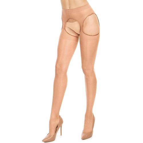 Ouvert-Strumpfhose GLAMORY Gr. 52/54, beige Damen Strumpfhosen Plus Size bis Gr. 6062