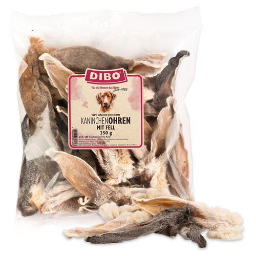 Sparpaket: 2x250g DIBO Kaninchen-Ohren mit Fell Hundesnacks