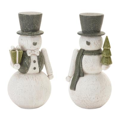 Gold Brushed Nutcracker Snowman (Set of 2) – Melrose International 91888DS