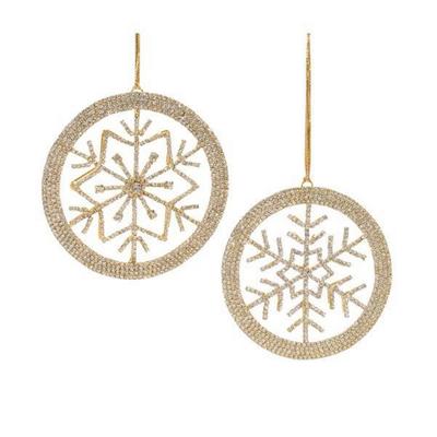 Jeweled Metal Snowflake Ornament (Set of 6) – Melrose International 90070DS