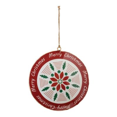 Metal Merry Christmas Snowflake Disc Ornament (Set of 6) – Melrose International 90477DS