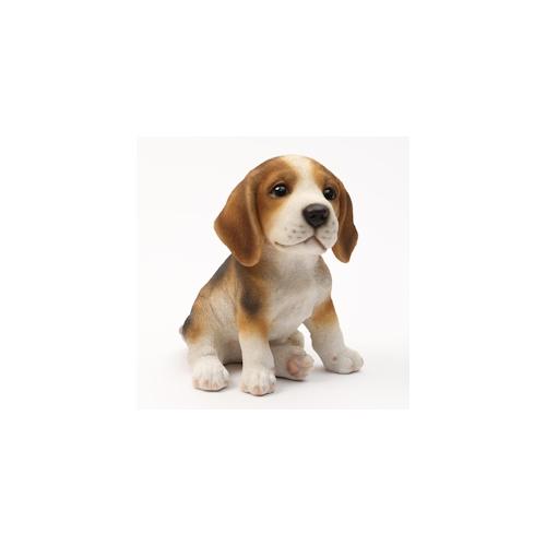 Hund BEO Dekofigur Tierfigur braun weiß schwarz Beagle Welpe 16cm