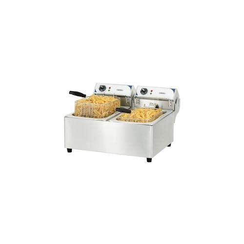 Fritteuse 2 x 10L mit Ablasshahn CFE102B Casselin