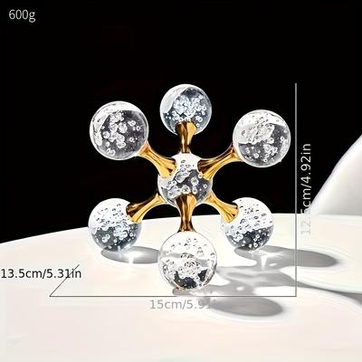 TEMU Crystal Geometric Ball Candleholder, Tabletop Mounting For Christmas, Halloween, Hanukkah, Thanksgiving, Valentine's Day - Office Decor, Holiday Gift, 1pc