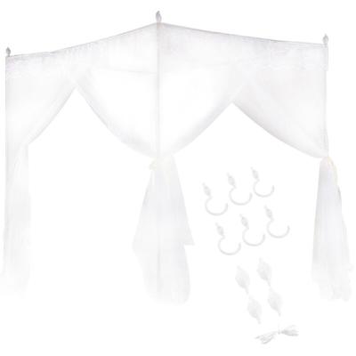 Ej.Life Wifehelper Luxus Princess DREI Seitenöffnungen Post Bett Vorhang Baldachin Netting Image