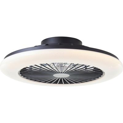 BRILLIANT LED Deckenleuchte "Salerno", schwarz, Ø 48cm H: 13cm, Lampen, Ventilator, 49 cm, digitales RGB, CCT, 4700 lm, dimmbar, 3000-6500 K Image