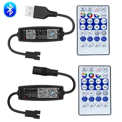 WS2811 WS2812B SK6812 Bluetooth Music RGB LED Controller Built-in MIC With 28Key Remote For Smart