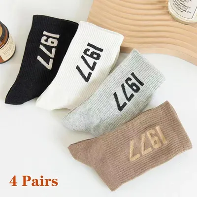4 Pairs Hip Hop Sock Sports Skateboard Fashion Leisure Gift Sock European Personality Male Alphabet