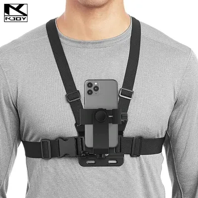 1 PC Adjustable Phone Clip Holder With Chest Strap Fixation Bracket for Sport Camera Mobile Phone
