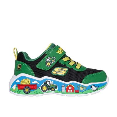 Skechers Boy's John Deere: Play Scene - Barn-Squad Buddies Sneaker | Size 8.0 | Green/Black | Textile/Synthetic | Machine Washable