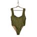 J. Crew Swim | J.Crew New $128 Ruched Square Neck One Piece Swimsuit Green Size 24 | Color: Green | Size: 24