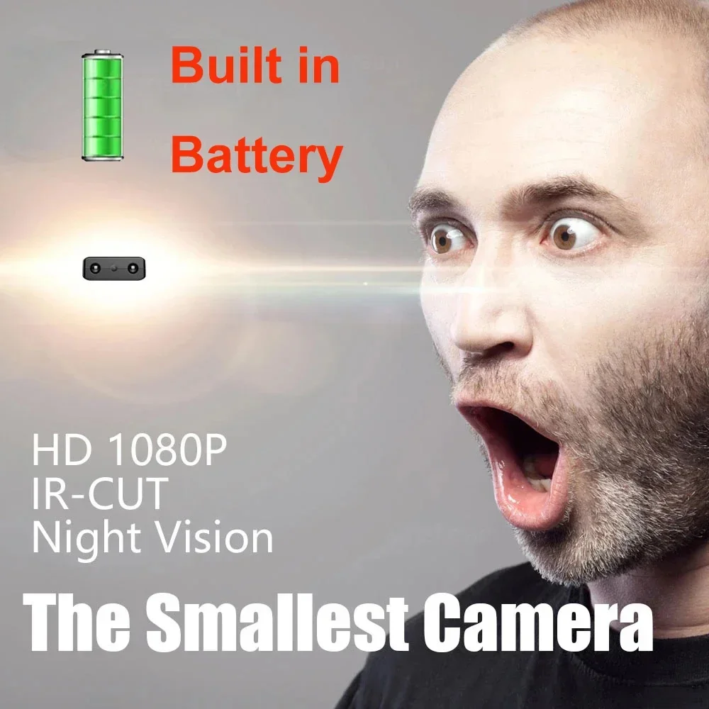 1080P HD Mini caméra batterie intégrée sécurité à domicile petite caméscope IR Vision nocturne DVR détection de mouvement enregistreur vidéo Espia Cam