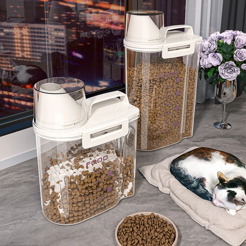 Boîte de rangement sous vide scellée pour nourriture pour chat, conservation des aliments précieux pour chien, étanche à l'humidité et déshumidifiant, collation pour animal de compagnie, E27