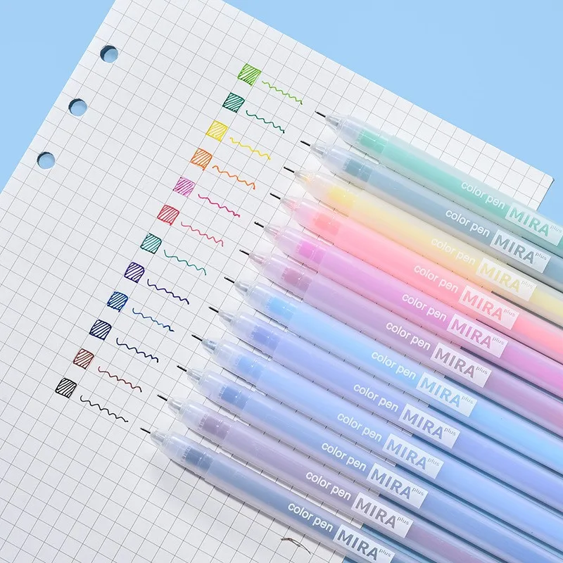 12 colori penna gel set di ricarica scatola kawaii 0.5mm colori caramelle penne a sfera studente ufficio scrittura penne cancelleria scolastica