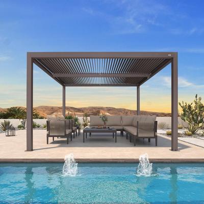 PURPLE LEAF Louvered Pergola Outdoor Aluminum Pergola with Adjustable Roof for Patio Hardtop Gazebo