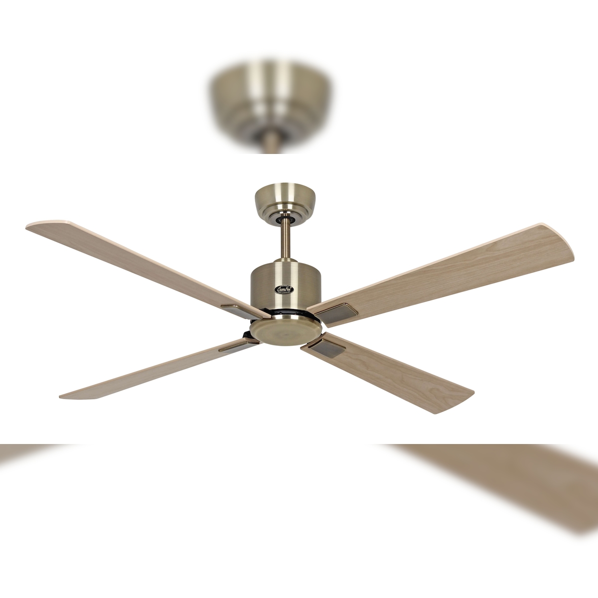 CasaFan ECO NEO III 132 cm Deckenventilator mit WLAN, 944222 W, antiker Messingmotor / umkehrbare Flügel aus Ahorn und Buche Image