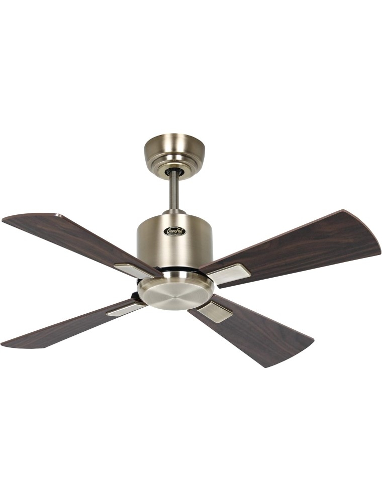 eco neo III 92, wlan-ventilator ohne licht, gehäuse aus antikem messing, flügel aus walnuss und kirsche, casafan Image