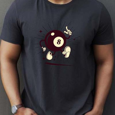 TEMU Cartoon Billiard Ball Wrinkle - Mens T-shirt - Front Shoulder Fit Image