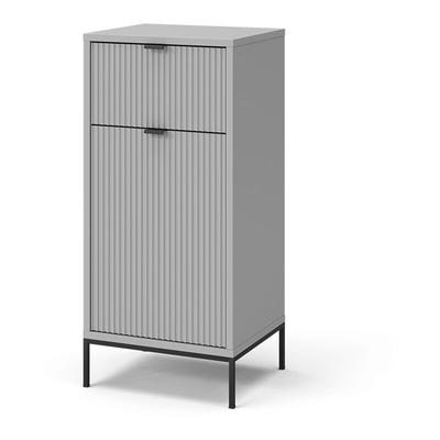 Midischrank Eliza, Grau, 40 x 87 cm mit Tür und Schublade Vicco Image