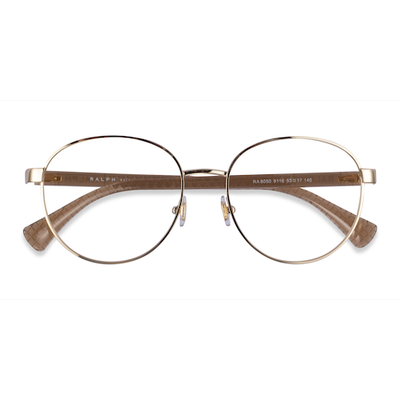 Unisex s round Shiny Gold Metal Prescription eyeglasses - Eyebuydirect s Ralph RA6050