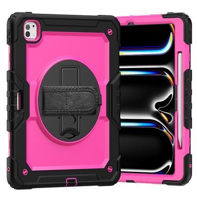 Tablet Case Cover For Apple iPad Air 11(2024) iPad Air 13(2024) iPad Pro 11(2024) iPad Pro 13(2024) Portable Handle Pencil Holder Armor PC Silicone