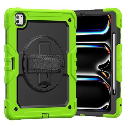 Tablet Case Cover For Apple iPad Air 11(2024) iPad Air 13(2024) iPad Pro 11(2024) iPad Pro 13(2024) Portable Handle Pencil Holder Armor PC Silicone