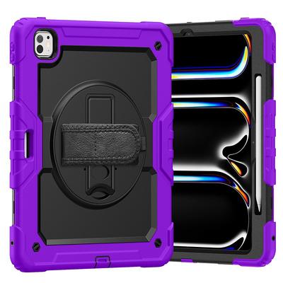 Tablet Case Cover For Apple iPad Air 11(2024) iPad Air 13(2024) iPad Pro 11(2024) iPad Pro 13(2024) Portable Handle Pencil Holder Armor PC Silicone