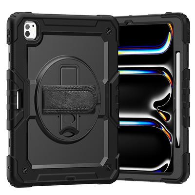 Tablet Case Cover For Apple iPad Air 11(2024) iPad Air 13(2024) iPad Pro 11(2024) iPad Pro 13(2024) Portable Handle Pencil Holder Armor PC Silicone