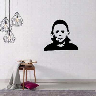 Halloween Wall Stickers Collection Horror Male Ghost Wall Stickers Glass Display Window Living Room Bedroom Background Wall Home Decoration Removable Vinyl Wall Stickers