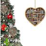 topo di biblioteca ornamenti per l'albero di natale amanti dei libri ornamento a forma di cuore divertente topo di biblioteca albero di natale appeso statue libro nerd topo di biblioteca