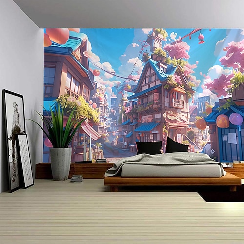Natura casa sull'albero appeso arazzo arte della parete grande arazzo decorazione murale fotografia sfondo coperta tenda casa camera da letto soggiorno decorazione