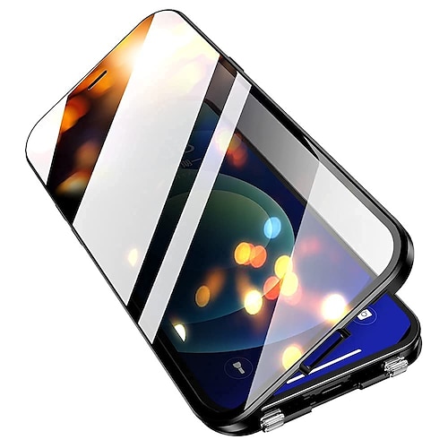Handy Hülle Handyhüllen Für iPhone 17 Pro Max 17 Air 16 15 14 Pro Max Plus 13 12 11 Pro Max Mini Magnetische Adsorption Beidseitig Anti-Spionage Kameralinsenschutz Einfarbig Metall Image