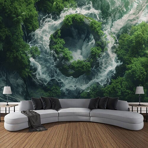 Natur Wasserfall Felsen Wandteppich Landschaft Wandkunst großer Wandteppich Wandbild Dekor Fotografie Hintergrund Decke Vorhang Haus Schlafzimmer Wohnzimmer Dekoration Wandtuch XXL Natur Image