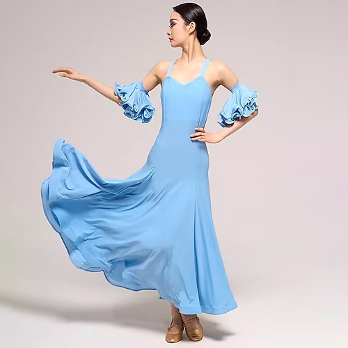 Für den Ballsaal Kleid Pure Farbe Farbaufsatz Damen Leistung Party Ärmellos Kristall-Baumwolle Image