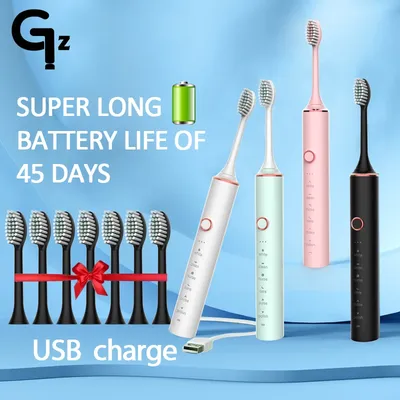 New N100 Sonic Electric Toothbrush Adult Timer Brush 6 Mode USB Charger Rechargeable Tooth Brushes