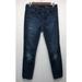 J. Crew Jeans | J Crew Mid Rise Toothpick Jeans Women 28 Reg Dark Wash Distressed Knees | Color: Blue | Size: 28 Regular